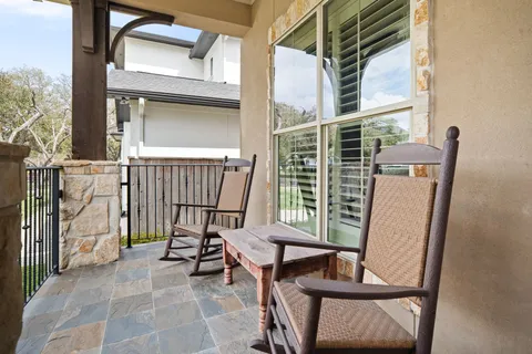 a view of an outdoor space with seating area