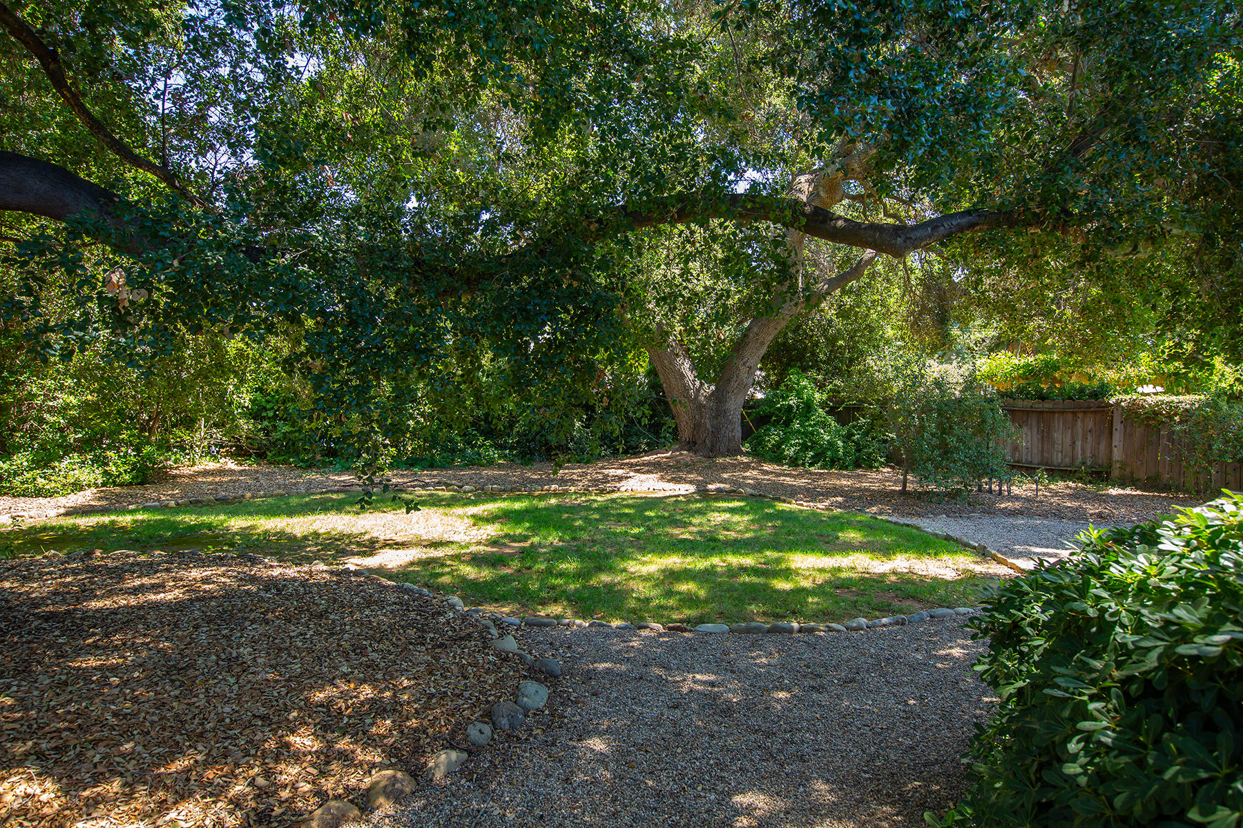 118 Cuyama Road Ojai, CA 93023 - Photo 23 of 49 Back Yard Pathways & Oak Trees