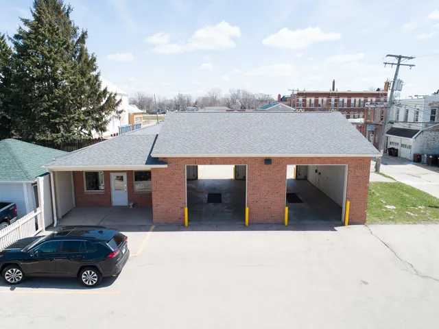 a aerial view of a house roof deck