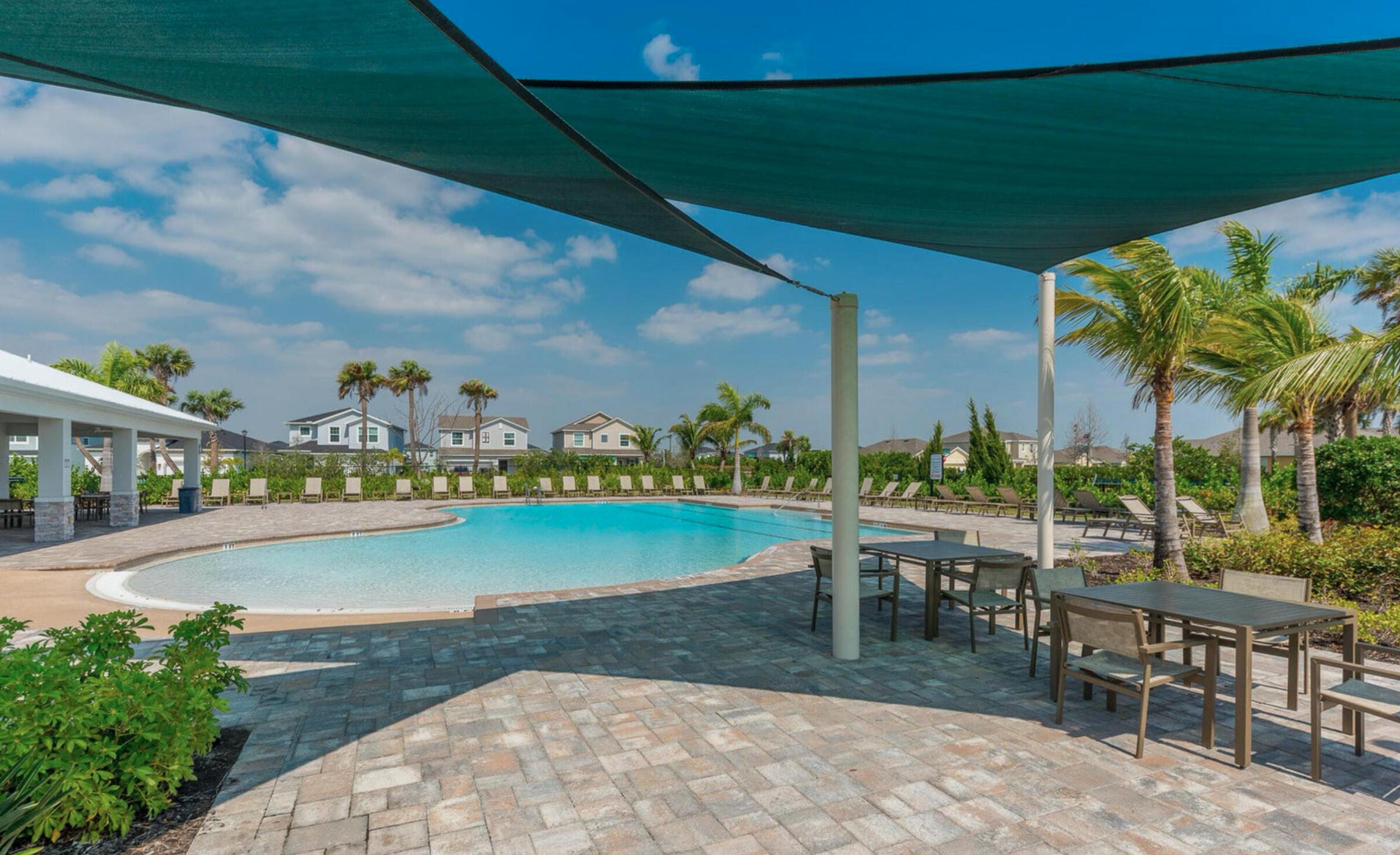 10850 Pacini Way Port St. Lucie, FL 34987 - Photo 3 of 36 a view of swimming pool with outdoor seating and plants