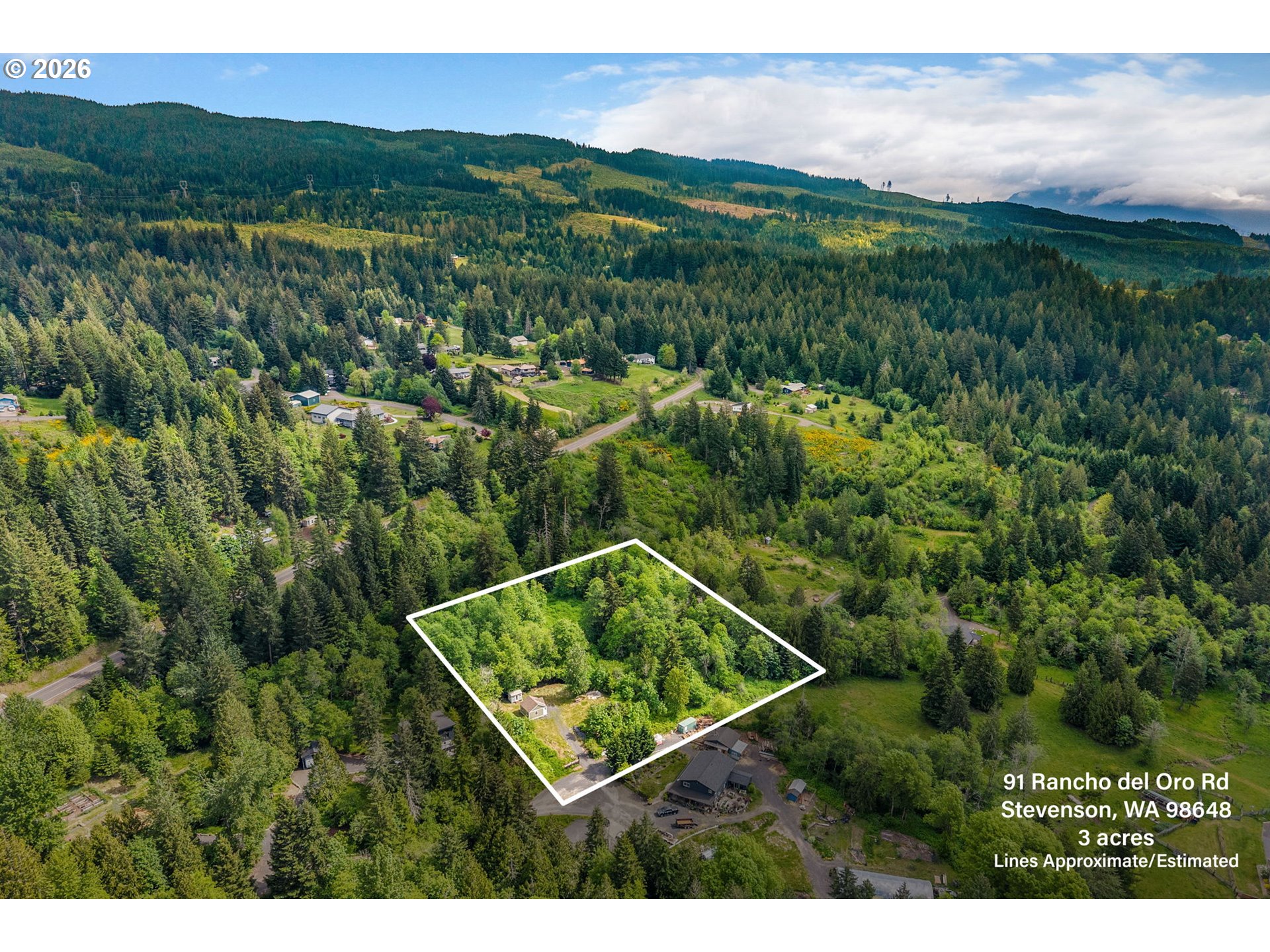 91 Rancho Del Oro Road Stevenson, WA 98648 - Photo 2 of 19 a view of a yard with a lake