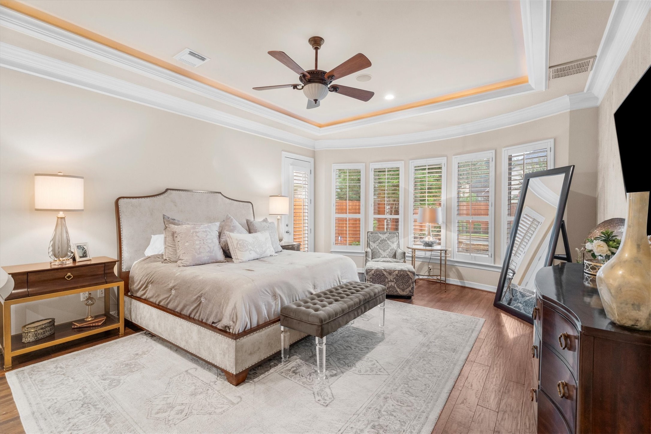 15415 Prade Ranch Lane Cypress, TX 77429 - Photo 20 of 50 The primary bedroom with coffered ceiling with cove lighting