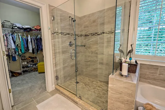 a bathroom with a shower