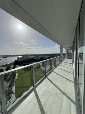 a view of a balcony with an outdoor space