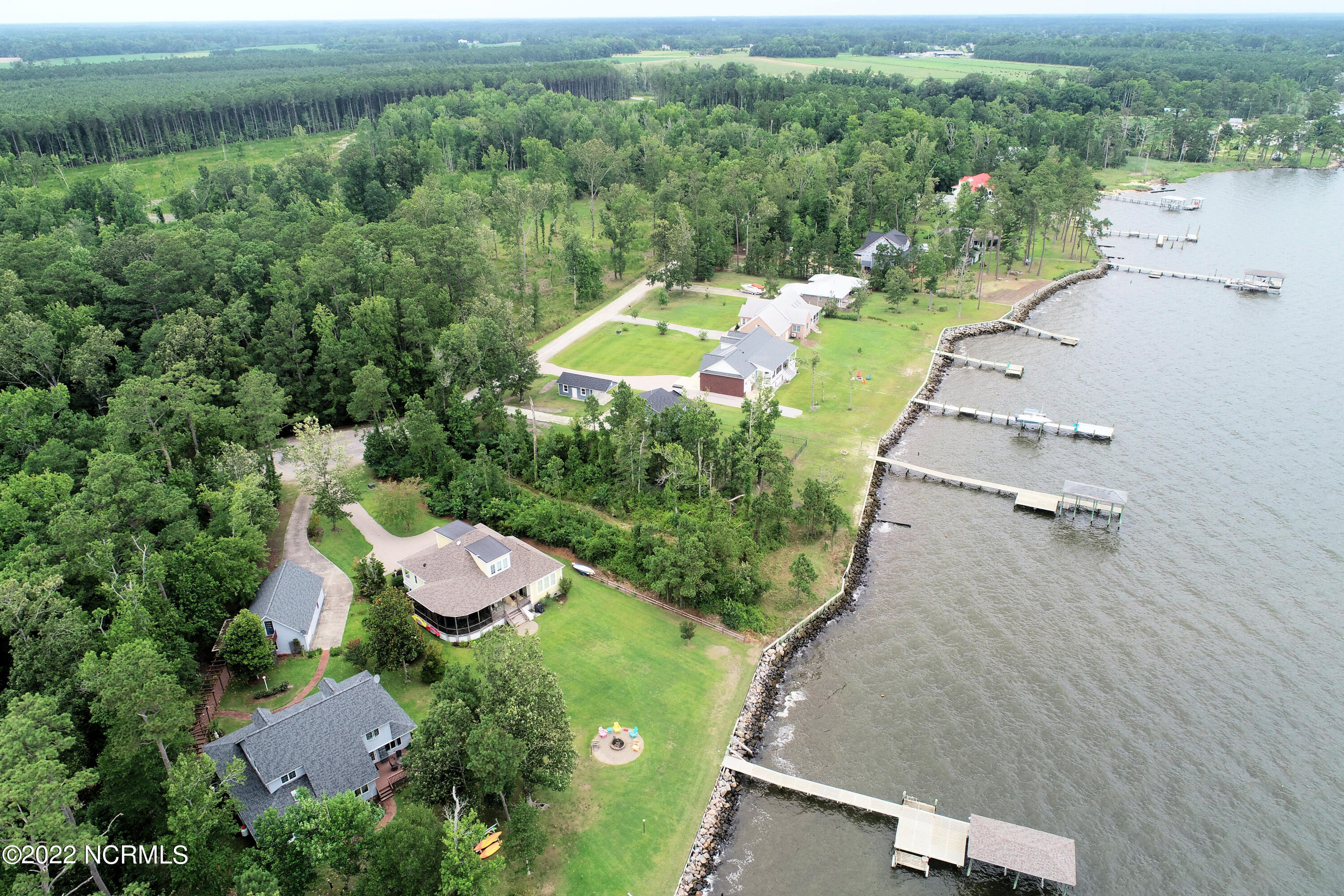 1099 Hardison Lee Farm Road Arapahoe, NC 28510 - Photo 6 of 17 Veiw Left (East) down Shoreline from Lot