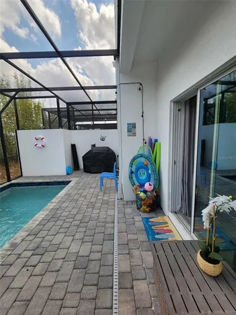 a room with pool table