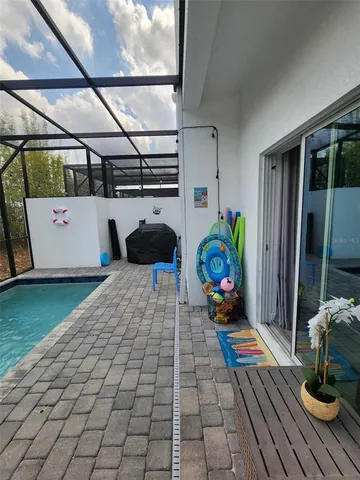 a room with pool table