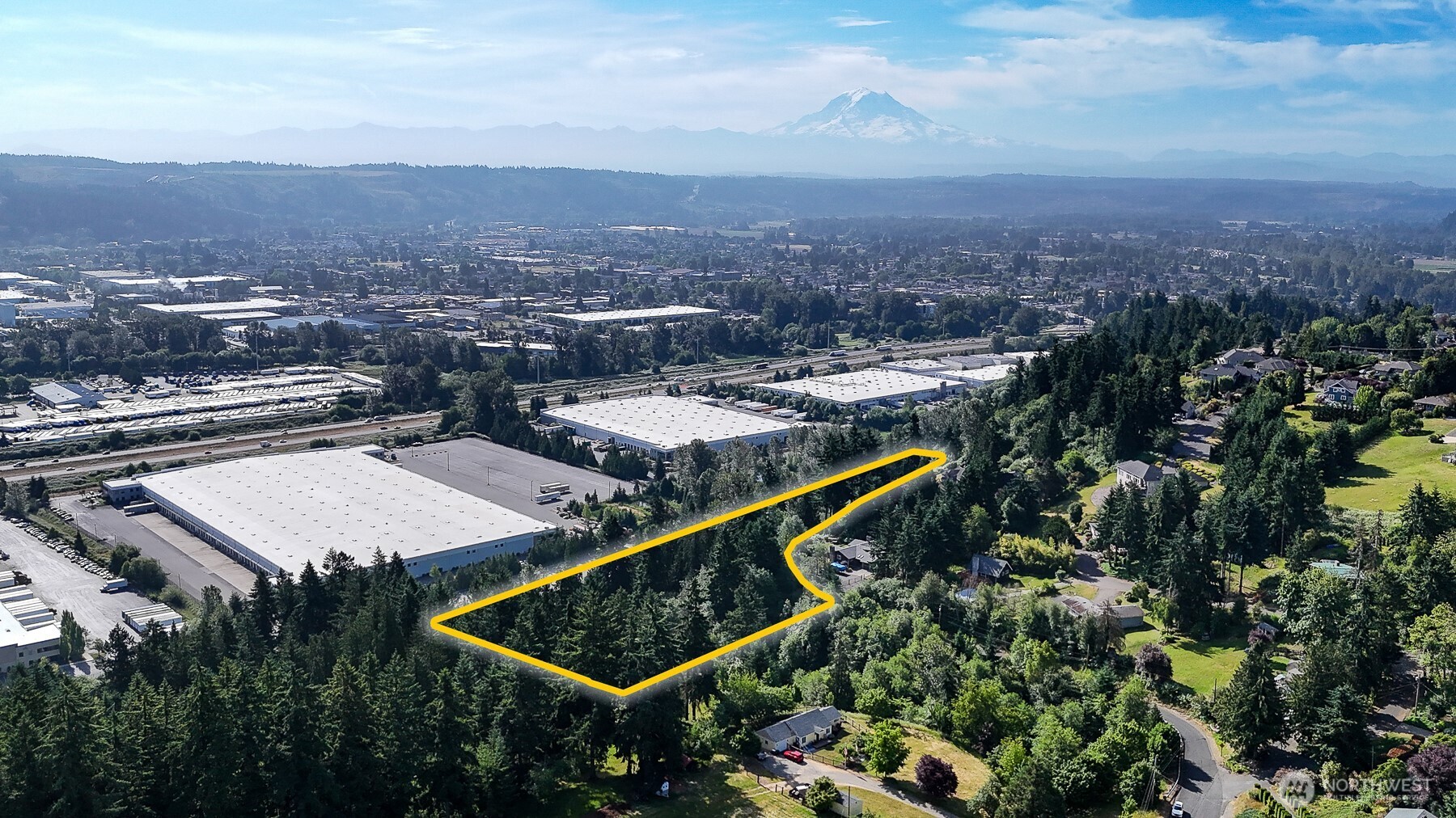 an aerial view of multiple house