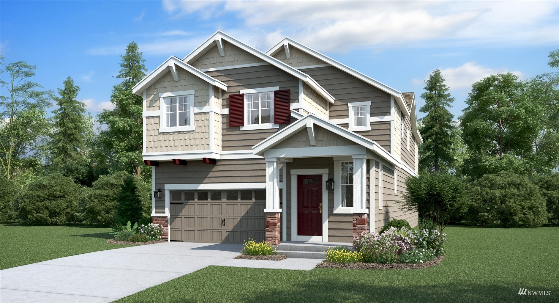 4018 233rd Street Southeast, Unit 76 Bothell, WA 98021 - Photo 1 of 18 a front view of a house with a yard