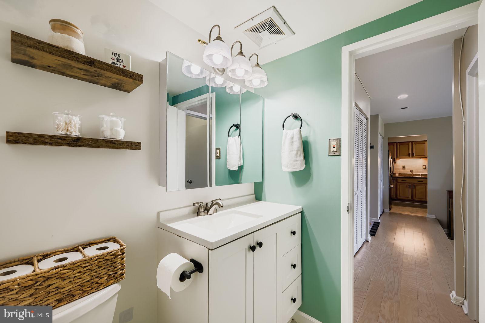 9900 Georgia Avenue, Unit 27716 Silver Spring, MD 20902 - Photo 19 of 37 a bathroom with a sink vanity and mirror