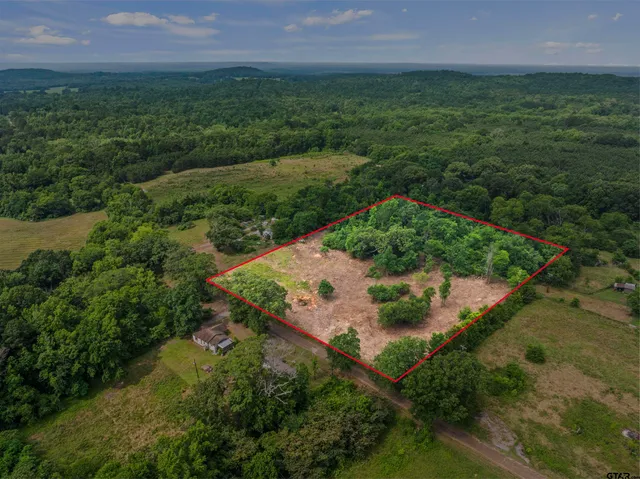 an aerial view of a garden