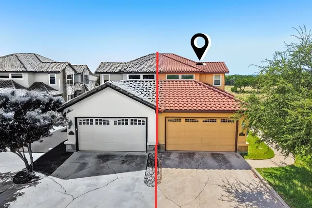 a front view of a house