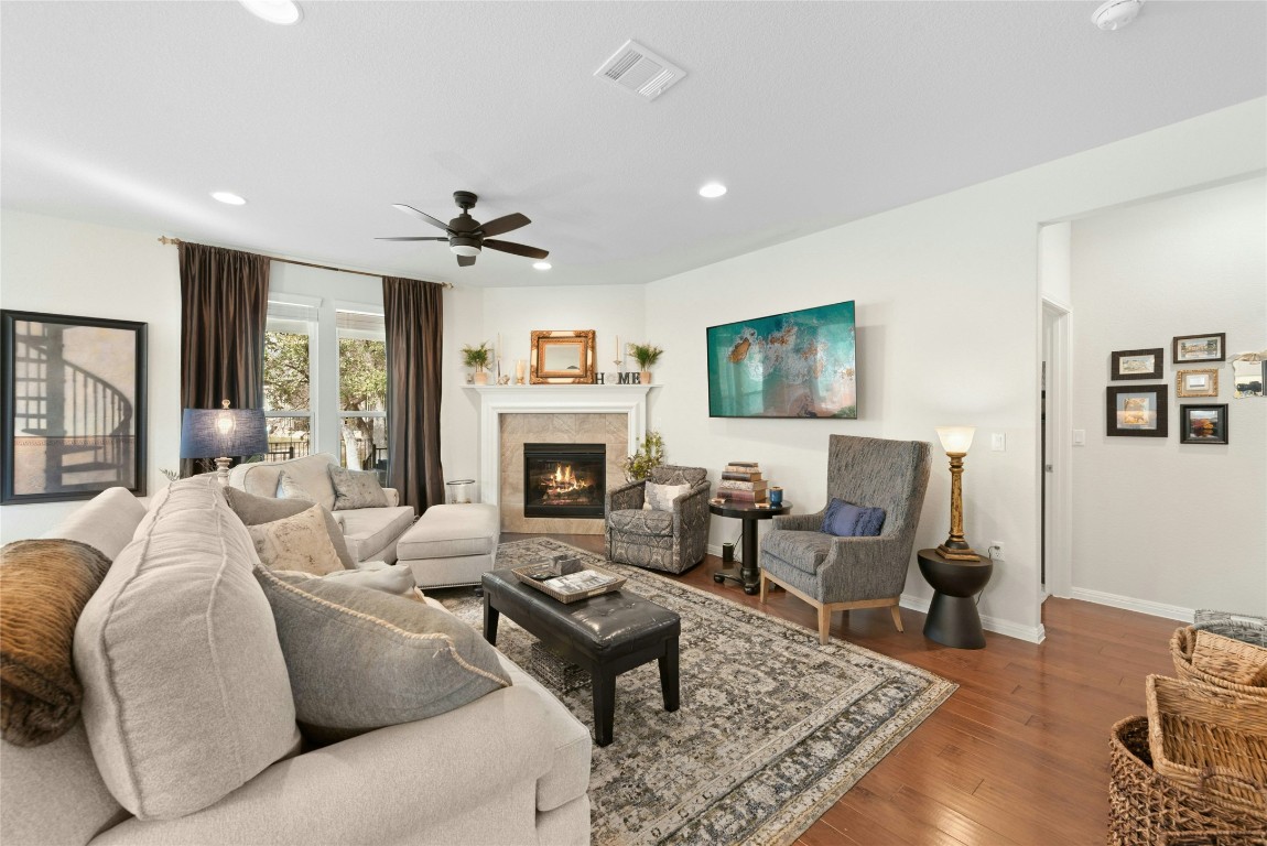 704 Archer Lane Georgetown, TX 78633 - Photo 6 of 40 Living Room with Gas Log Fireplace
