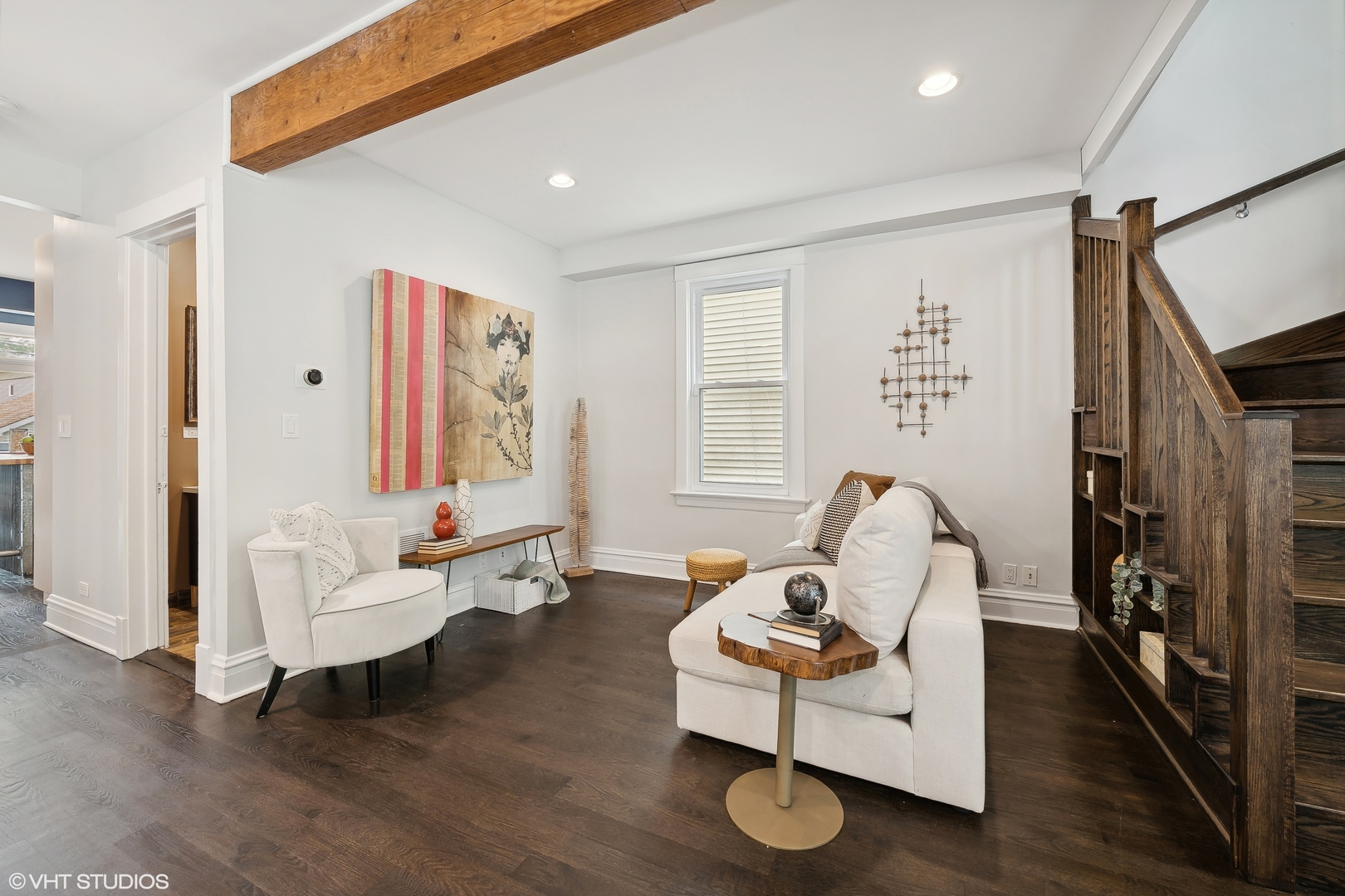 4159 North Bell Avenue Chicago, IL 60618 - Photo 9 of 42 a living room with furniture windows and a flat screen tv