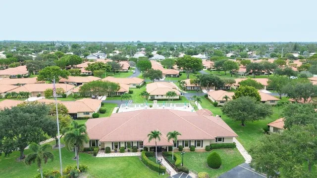 a view of a patio with a yard