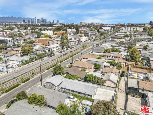 an aerial view of a city