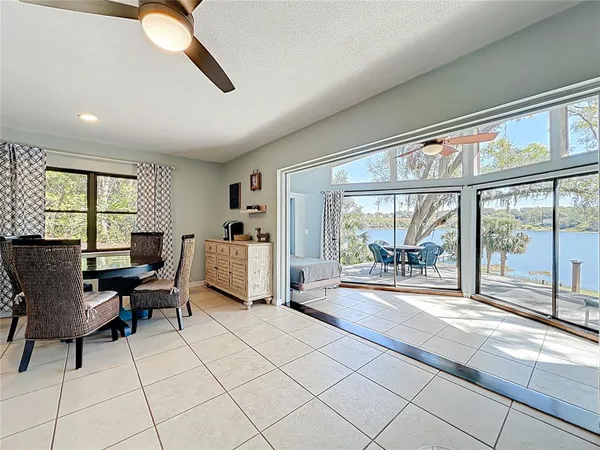 a room with a dresser and a mirror