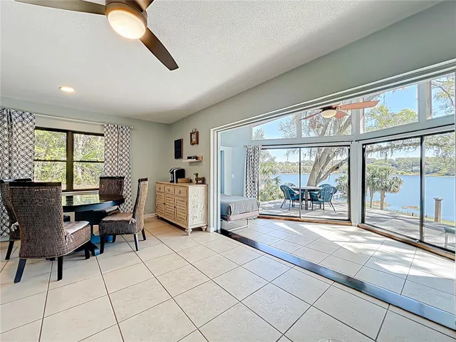 a room with a dresser and a mirror