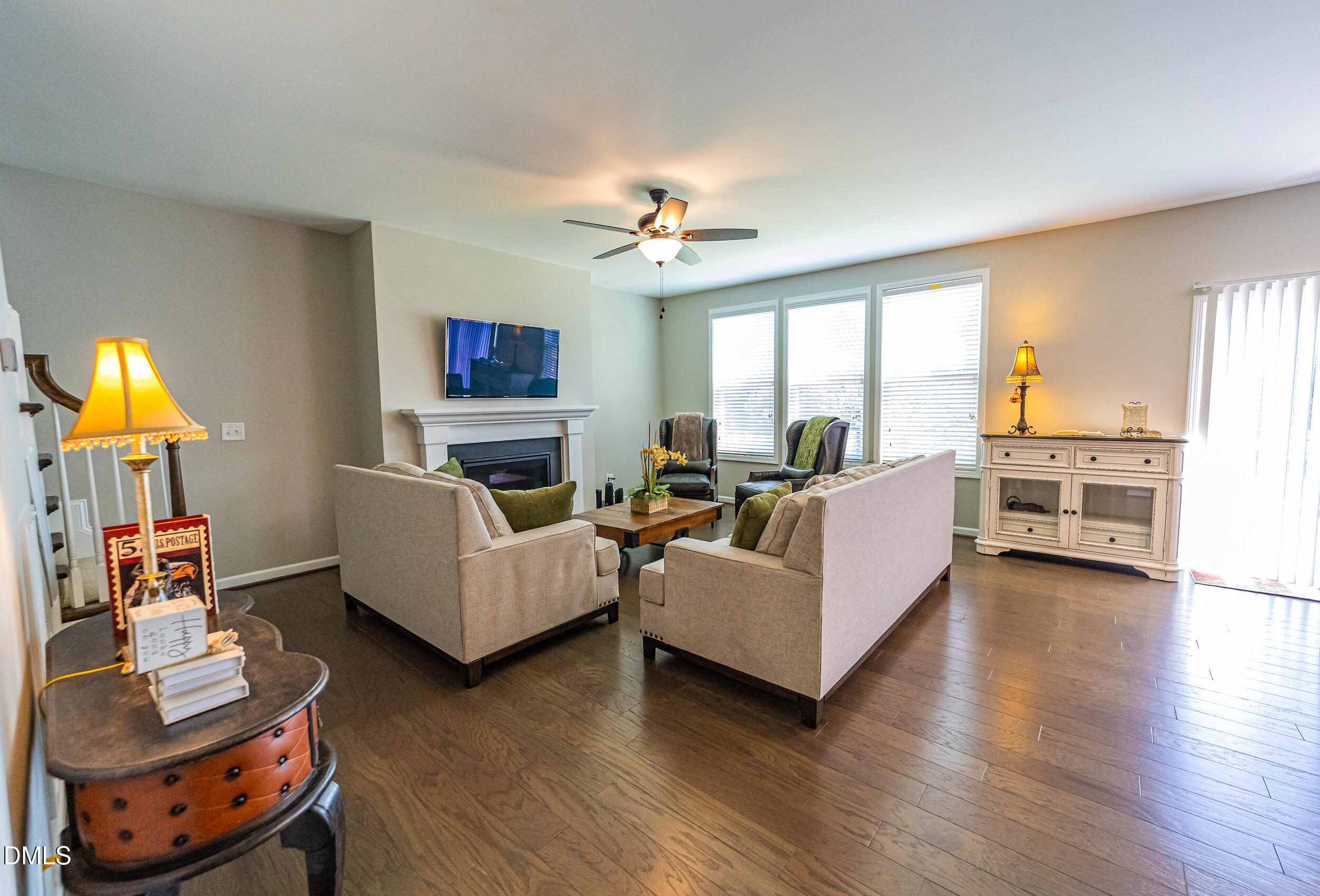 4416 Brintons Cottage Street Raleigh, NC 27616 - Photo 25 of 40 a living room with furniture and a fireplace