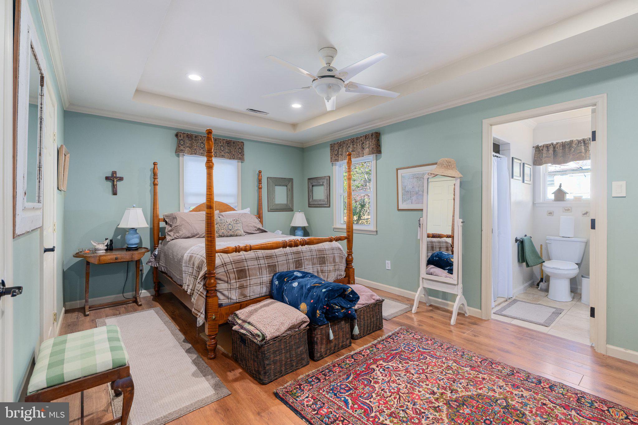136 Gable Road Paoli, PA 19301 - Photo 22 of 38 Primary Bedroom with Tray Ceiling and Bath