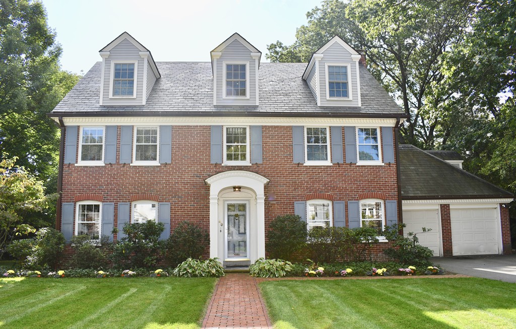 49 Fiske Road Wellesley, MA 02481 - Photo 1 of 29 front view of brick house with a yard