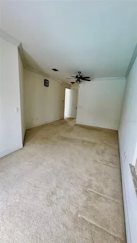 an empty room with a workbench