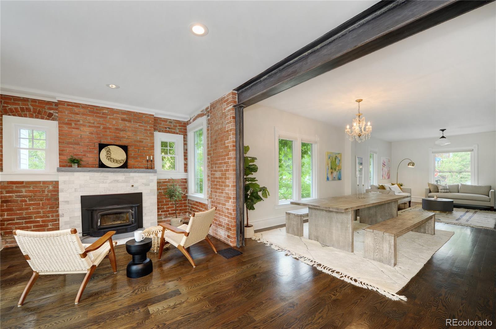 2040 Walnut Street Boulder, CO 80302 - Photo 9 of 40 a living room with fireplace furniture and a fireplace