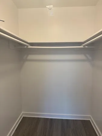 a view of small space with racks on the wall