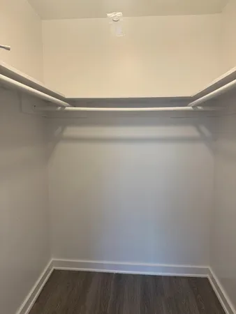 a view of small space with racks on the wall