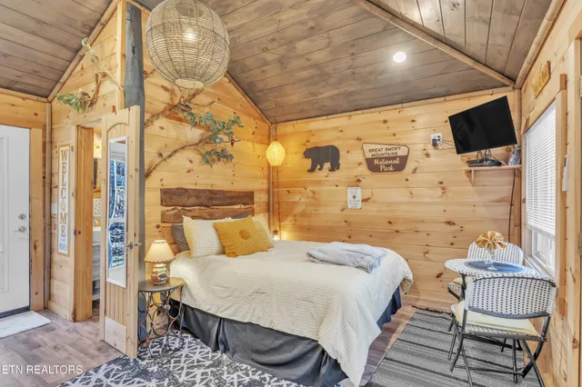 a living room with furniture