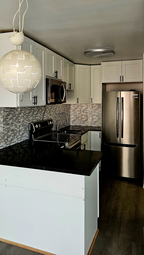 5455 North Sheridan Road, Unit 1807 Chicago, IL 60640 - Photo 2 of 10 a kitchen with stainless steel appliances a sink stove and refrigerator