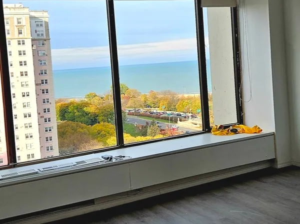 a view of a room with window