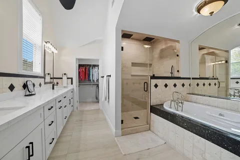 a bathroom with mirror