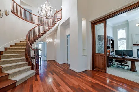 wooden floor and windows in a room