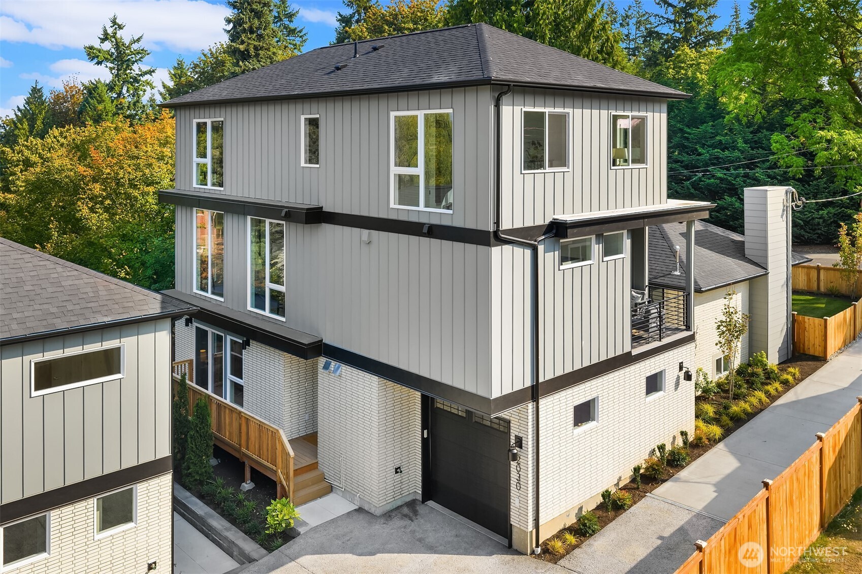 a front view of a house with balcony
