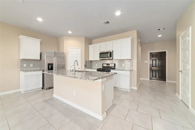 a view of a building with a street