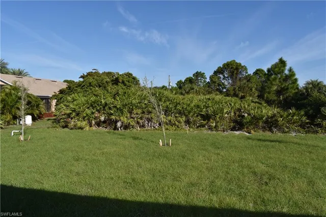 a backyard of a house with lots of green space