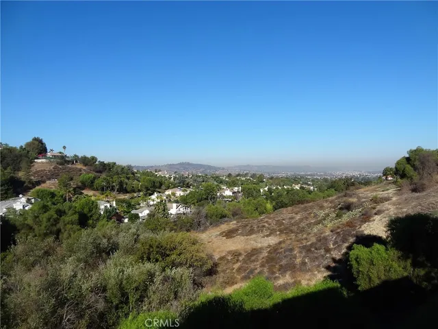 a view of a lake with a city