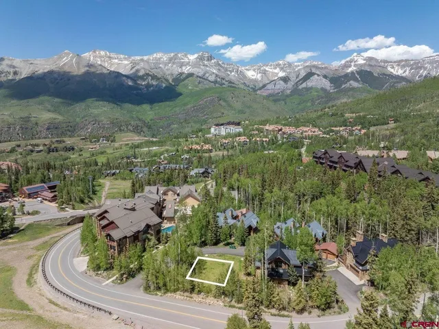 a view of a city with lots of flower plants