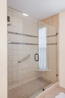 a bathroom with a shower