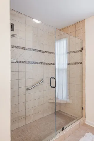 a bathroom with a shower
