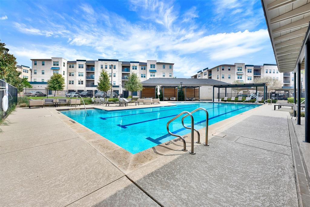 651 Watters Road, Unit 7406 Allen, TX 75013 - Photo 9 of 36 Huge pool with private cabanas or lounge seating