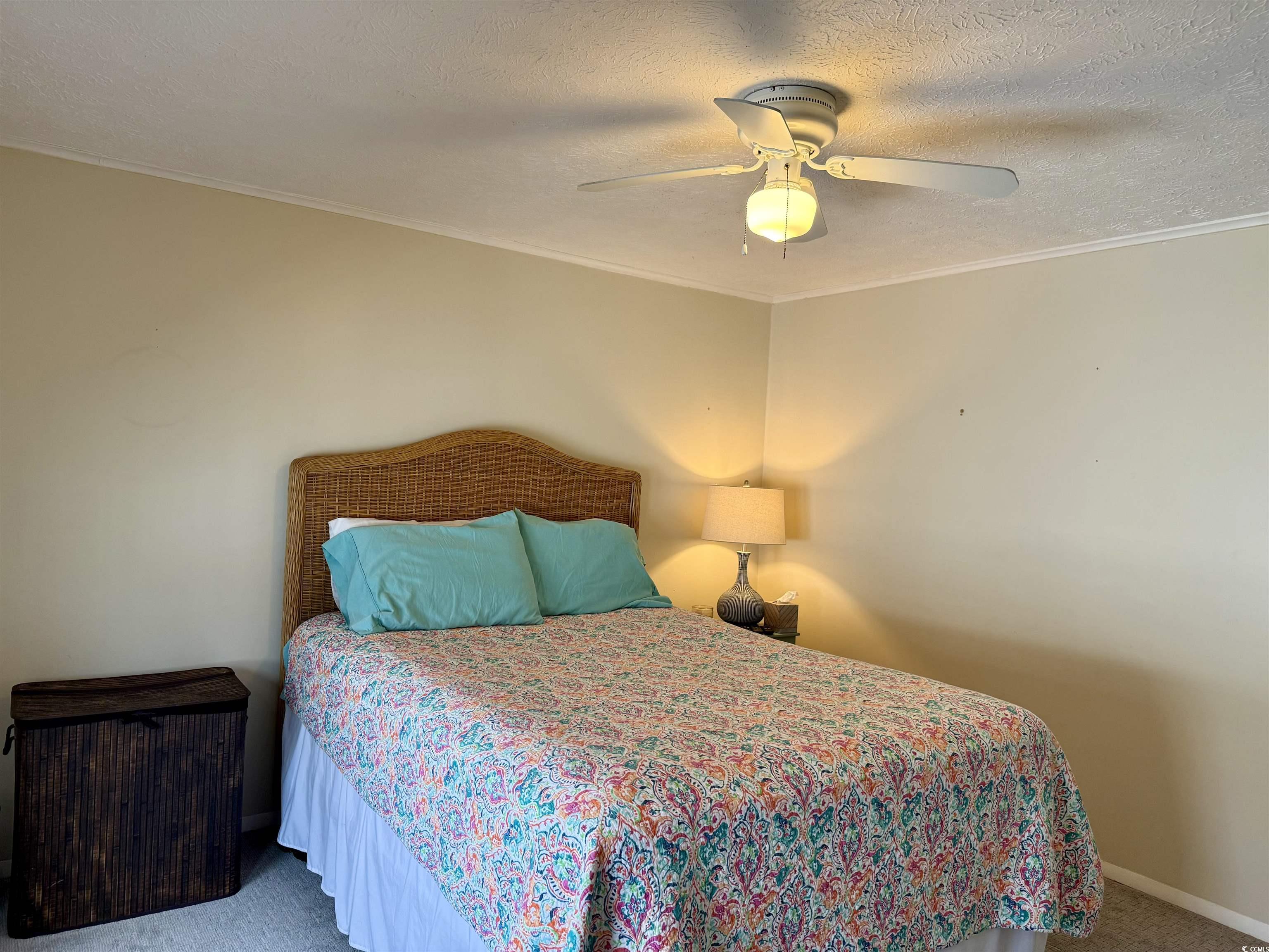 527 Sandpebble Surfside Beach, SC 29575 - Photo 17 of 31 Carpeted bedroom with crown molding, a textured ce
