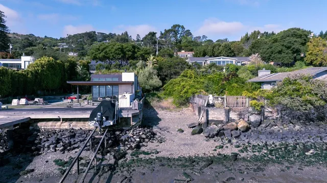 a view of a wooden bridge