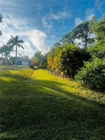 a view of an ocean with a big yard