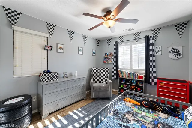 a room with furniture closet and window