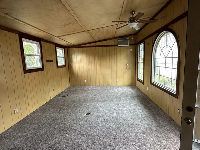 a view of a field with an outdoor space