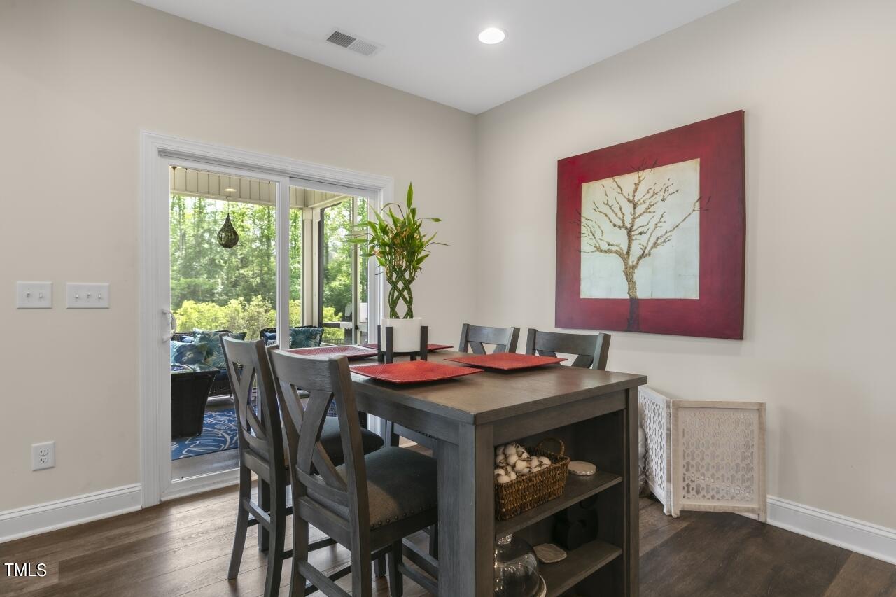 3356 Table Mountain Pine Drive Raleigh, NC 27616 - Photo 14 of 41 a dining room with furniture and wooden floor