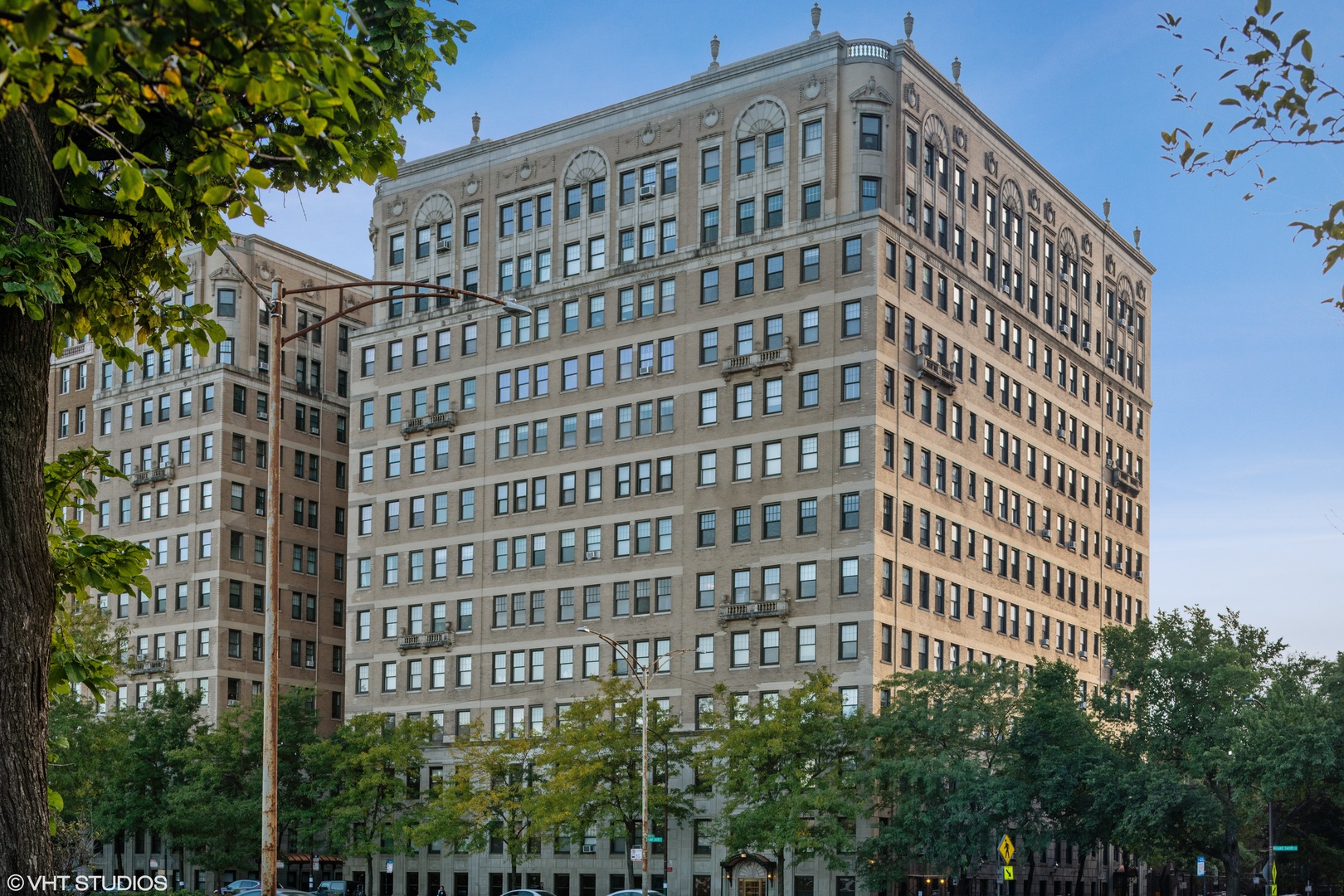 a front view of a building