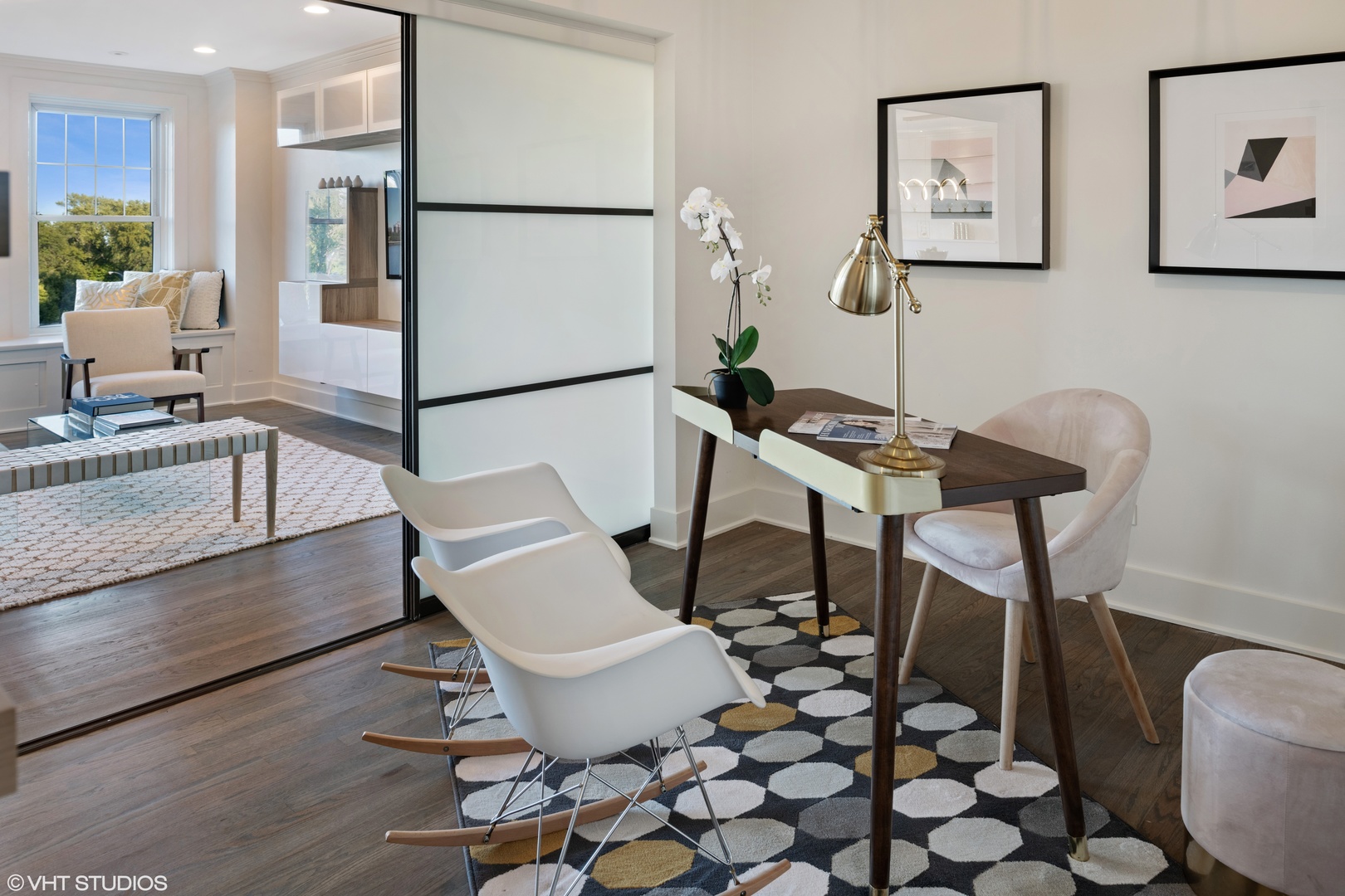 Undisclosed Address Chicago, IL 60657 - Photo 13 of 17 a view of a dining room with furniture a chandelier and wooden floor